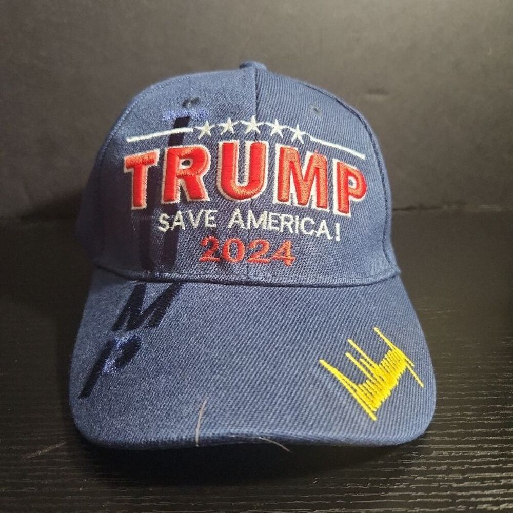 Trump Save America 2024 Baseball Cap Hat strapback Blue Political‎ Embroidered